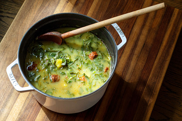 Collards are easy to grow all winter in Florida, and this is the perfect recipe to use them.