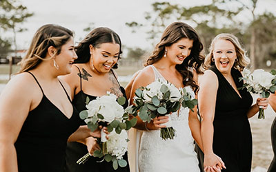 Bride and bridesmaids