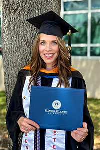 After attending one school or another for six years, Petrell recently graduated from FAU’s nurse practitioner program.