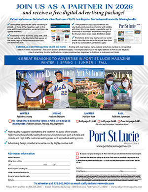 Become a 2026 Port St. Lucie Magazine Advertising Partner