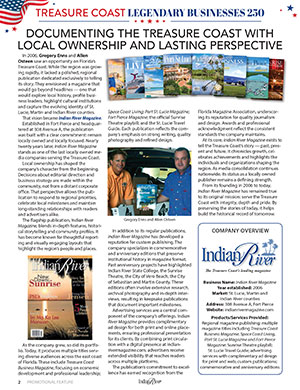 250th Business profile full page example